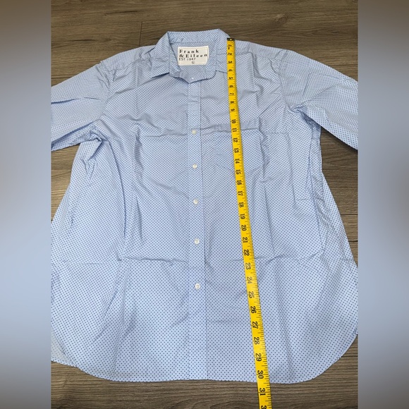 Frank & Eileen Boyfriend Cotton Button-Up Shirt BLUE DOT Sz L NEW - Picture 7 of 11